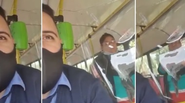 Video: una mujer quiso subir sin barbijo a un micro de La Plata, insultó y escupió al chofer