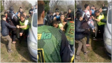 Durante un partido de futbol en Miramar hinchas y jugadores protagonizaron una batalla campal