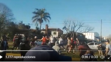 Batalla campal en un partido de la Liga Amateur Platense
