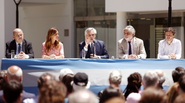 Alberto Fernández y Filmus visitaron La Plata para inaugurar dos obras en edificios de la UNLP