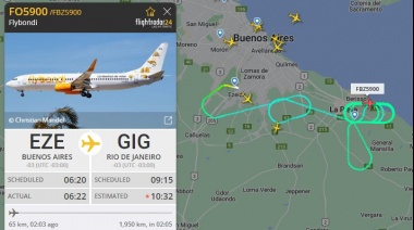 Un avión de Flybondi sobrevoló dos horas la ciudad de La Plata por un problema técnico