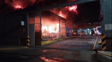 Varios micros de la empresa TALP se incendiaron en la terminal de La Matanza