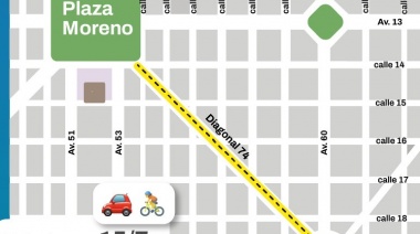 Este lunes reducirán la circulación en un tramo de diagonal 74