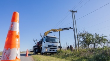 EDELAP colocó nuevas columnas de hormigón en los tendidos troncales de Arana.