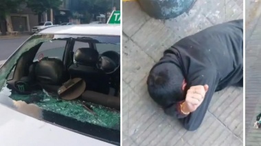 Dos hombres destrozaron la luneta de un taxi en La Plata y fueron detenidos por un grupo de choferes