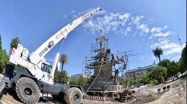 El monumento a San Martín en La Plata estaba "con riesgo de rotura y caída": comenzaron su restauración