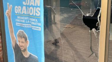 El partido de Grabois denunció que en La Plata vandalizaron su local de Plaza Italia