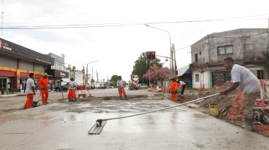 Avanza la 3° etapa de la obra de pavimentación y ensanche de la avenida 60 de Los Hornos