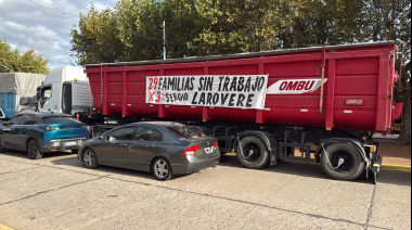 Fleteros protestan frente a Cargill por 29 transportistas despedidos en Arribeños
