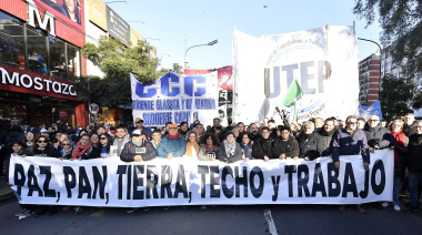 La UTEP y la CGT marcharon a la Plaza de Mayo en el Día de San Cayetano