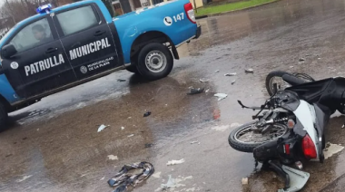 Una motociclista sufrió una hemorragia cerebral después de un choque en 7 y 503