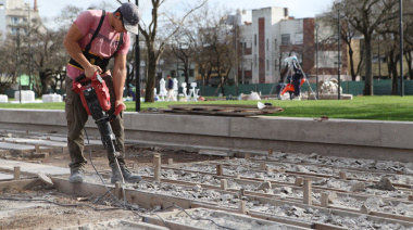 La obra de puesta en valor de Plaza España alcanzó un 87% de ejecución