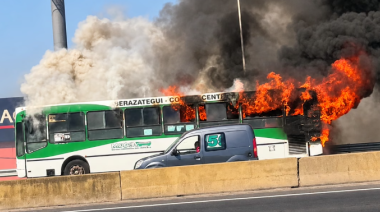 Un micro de la línea 159 se incendió este miércoles en la Autopista La Plata-Buenos Aires