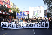 La UTEP y la CGT marcharon a la Plaza de Mayo en el Día de San Cayetano