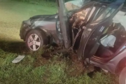 Un conductor de 47 años chocó contra un poste de luz en Ruta 36 y quedó herido